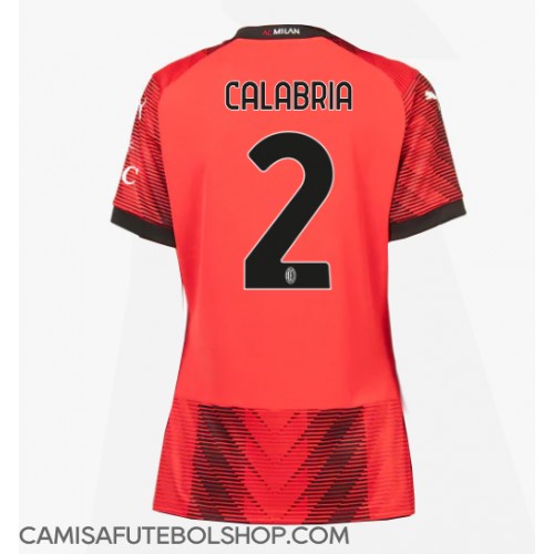 Camisa de time de futebol AC Milan Davide Calabria #2 Replicas 1º Equipamento Feminina 2023-24 Manga Curta